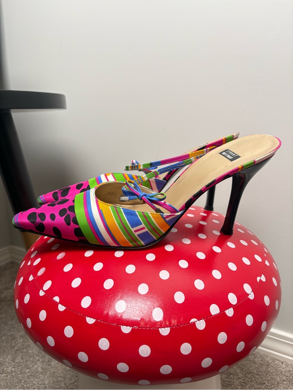 Stuart Weitzman Colorful Pattern Block Mule Heels - Picture 6 of 10